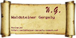 Waldsteiner Gergely névjegykártya